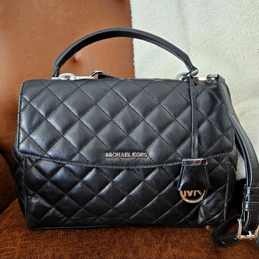 Michael Kors Ava Quilted Leather Satchel